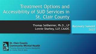 Treatment Options and Accessibility of SUD Services in St. Clair County