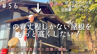 #56【DIY】週末古民家リノベーション【洗濯排水を庭に流す浸透ます/低すぎる屋根を高くする夫の構想】