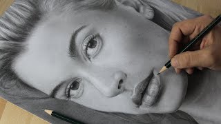 REALISTIC GRAPHITE PENCIL FACE DRAWING of Hailey Baldwin Bieber || DRAWING TUTORIAL