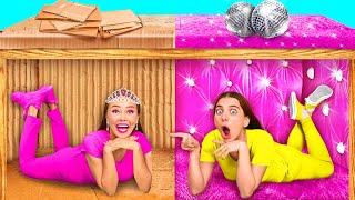 Secret Rooms Under The Bed | Rich VS Broke Crazy Challenge by BaRaDa Gold