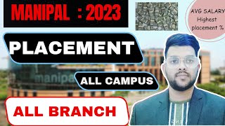 Manipal University Placement details 2023 | All campus and branch details | average salary #manipal