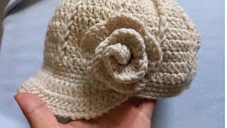 No.15 Crochet hat beret; Móc mũ nồi bé gái 1-3 tuổi; 1-3 साल की लड़कियों के लिए क्रोकेट बेरेट