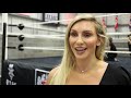 wwe superstar charlotte flair and nxt superstar rhea ripley at the nxt uk performance center