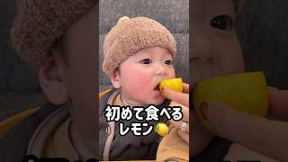 【0歳かなとくん】初めて食べるレモン🍋😂#ゆのかの#short #0歳#kids#おもしろ動画 #レモン