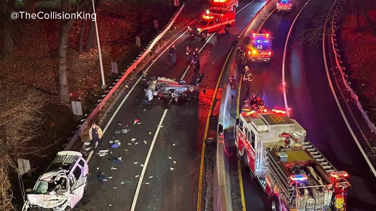 Fatal Crash In Cross Island Parkway Kills 5 And Injures 1 - YouTube