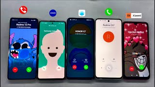 Ringing incoming call Realme 12 Pro, C67 + Samsung Galaxy A51 + Honor X7a + Xiaomi Mi N7