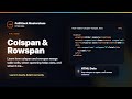 HTML Colspan & Rowspan - HTML Data Foundation | FullStack Masterclass HTML Course