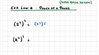 Exponent Law #3 - Power of a Power - quick review