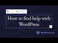 How to find help with WordPress