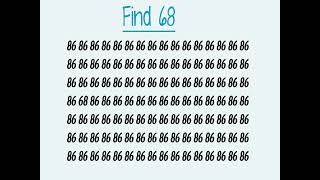 Can you Find 68 within 1 minute #iq #iqtest #gk #challenge