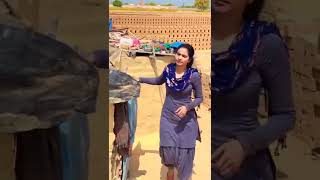 😍Cute Village Girl In 👗Blue Salwar Suit🔥 #viral #naaginbgm #shorts