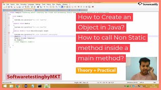 How to Create an Object in Java & Handing non Static method