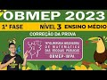 🔵 CORREÇÃO OBMEP 2023 - 1ª FASE - NIVEL 3 - ENSINO MÉDIO