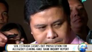 Sen. Estrada lashes out persecution for allegedly leaking AMLC Bank inquiry report || Jan. 12, 2015