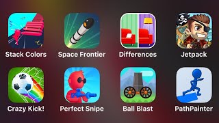 Stack Colors, Spece Frontier, Differences, Jetpack, Crazy Kick, Perfect Snipe, Ball Blast
