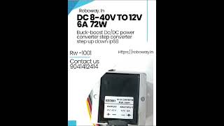 ROBOWAY DC 8-40V to 12V 6A 72W Buck-Boost DC/DC Power Converters step up down IP68