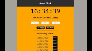 Alarm Clock Using Vanilla JS