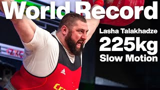 Lasha Talakhadze 225kg Snatch World Record Slow Motion 2021 World Weightlifting