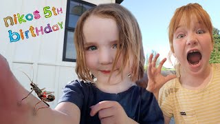 PET BUGS for NiKO's 5th BiRTHDAY!!  Baby Stick Bug Pets and a fun Minecraft in real life bday party