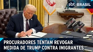 Estados entram na Justiça contra ordem de Trump sobre cidadania | SBT Brasil (21/01/25)