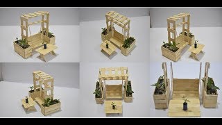 Art and Craft Ideas | How to Make Miniature Swing Garden with Popsicle Sticks or Ice Cream Sticks