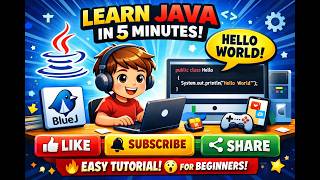 Learn Java in 5 Minutes | BlueJ Beginner Tutorial 💻 #Java #LearnJava #BlueJ