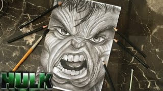 Haw I Draw Hulk/Angry face of Hulk with shading pencil  Drawing
