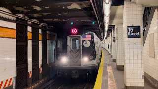 5 car R160B-2 (Siemens) G train arriving 15th St-Prospect Park