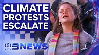 Climate protests causing major disruptions in Brisbane, Melbourne | Nine News Australia