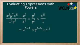 WCLN - MATH - Complicated Exponent Expressions