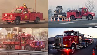 Forest Fire Brush Trucks Responding Into Massive Forest Fire In Lakewood Nj 3-14-21