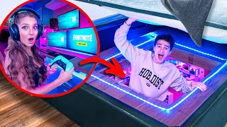 I Built a Secret Gaming Room Under My Bed!