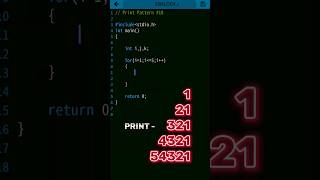 Print Pattern in C | c programming |18| #pattern #coding #c #problem