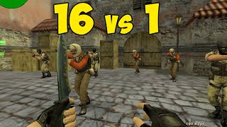 16 СЛОЖНЫХ БОТОВ ПРОТИВ 1 в CS 1.6 на Dust II в Counter Strike 1.6?!