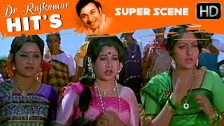 Dr.Rajkumar winning the race scenes | Huliya Halina Mevu Kannada Movie | Kannada Super Scenes