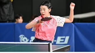 初優勝狙う面手凛が準決勝へ　張本美和、小塩悠菜、山室早矢も勝ち上がる＜全日本卓球2025・ジュニア女子単準々決勝＞