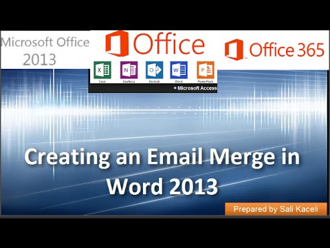 Email Merge with Outlook Word and Excel (2007/2010/2013/2016) Email Merge with Outlook Word and Excel (2007/2010/2013/2016)