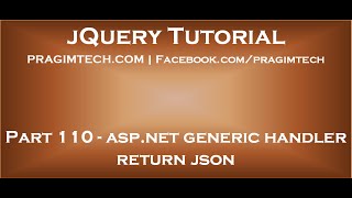 asp net generic handler return json