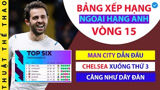 Bảng xếp hạng Ngoại hạng Anh mới nhất | Man City dẫn đầu | Lịch thi đấu vòng 15 Premier League