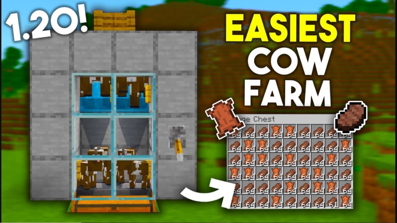 Easiest Cow Farm Minecraft Bedrock 1.20! - YouTube