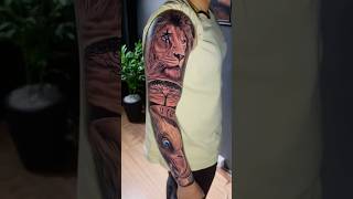 Tattoo Lion process in 1 min. #asmr #tattoo #tatuagem #tattooideas