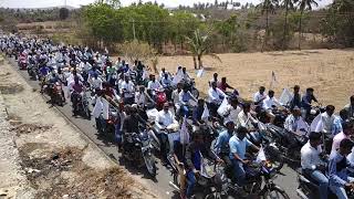 K V Naveen Kiran fans bike rally at Peresandra