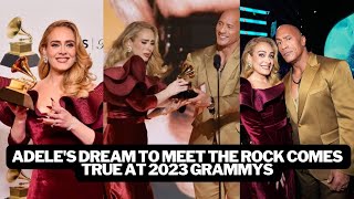 Adele's dream to meet The Rock comes true at 2023 Grammys