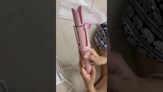 Rotating hair curler for the first time as beginner😅🤣#haircurler #beginner #curlingiron