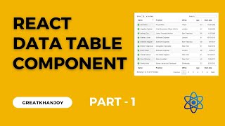 React DataTable Component Tutorial Part - 1 : Introduction | React | Data Table