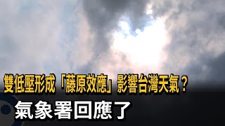 雙低壓形成「藤原效應」影響台灣？ 氣象署：持續觀察－民視新聞