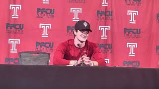 Kicker Maddux Trujillo following Temple’s 18-15 win over FAU