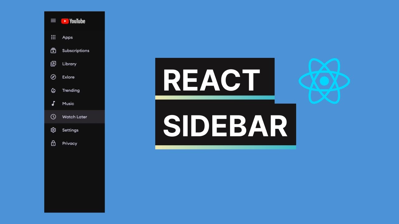 React Sidebar Navigation Menu Tutorial - Beginner React JS Project ...