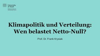 Klimapolitik und Verteilung: Wen belastet Netto-Null?