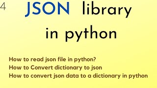 JSON library in python || Python Library